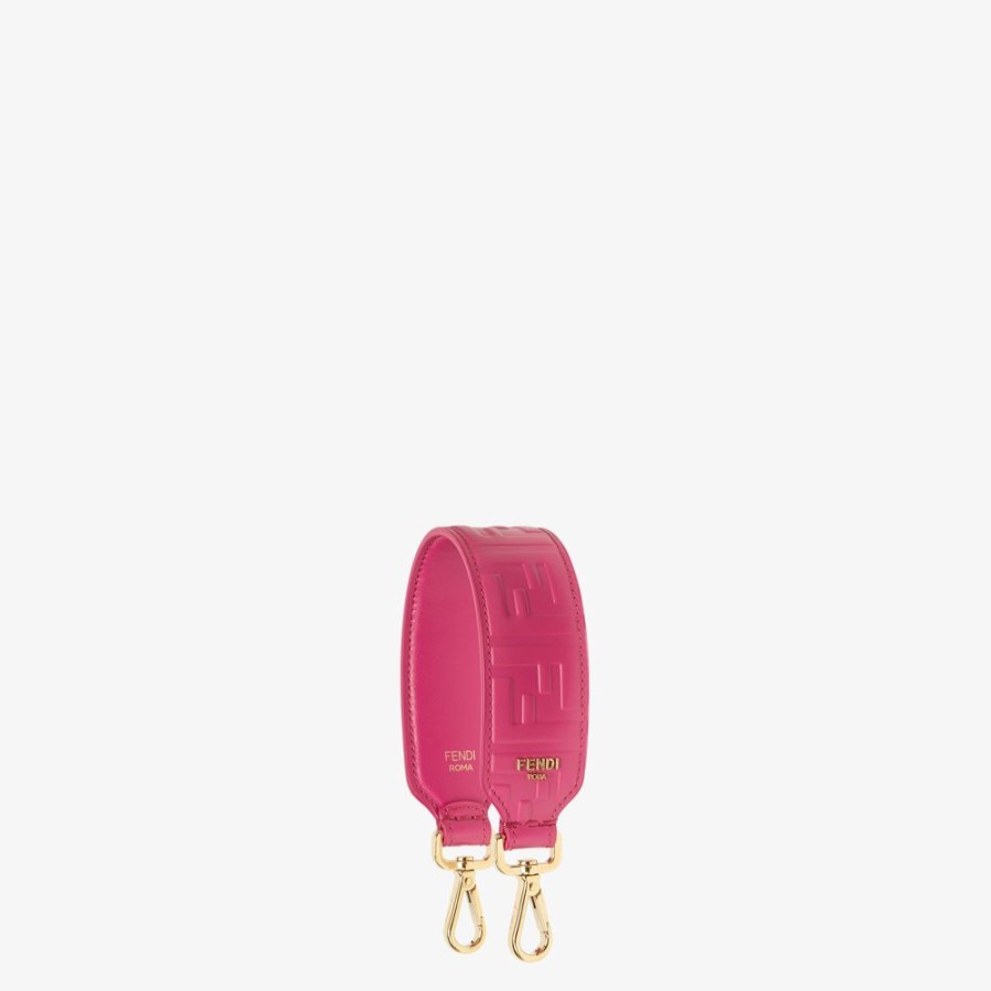 Damen Fendi Schulterriemen & Taschenzubehor | Schulterriemen Aus Leder In Fuchsia