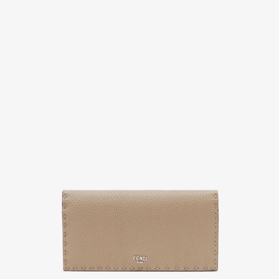 Herren Fendi Portemonnaies | Portemonnaie Aus Leder In Beige