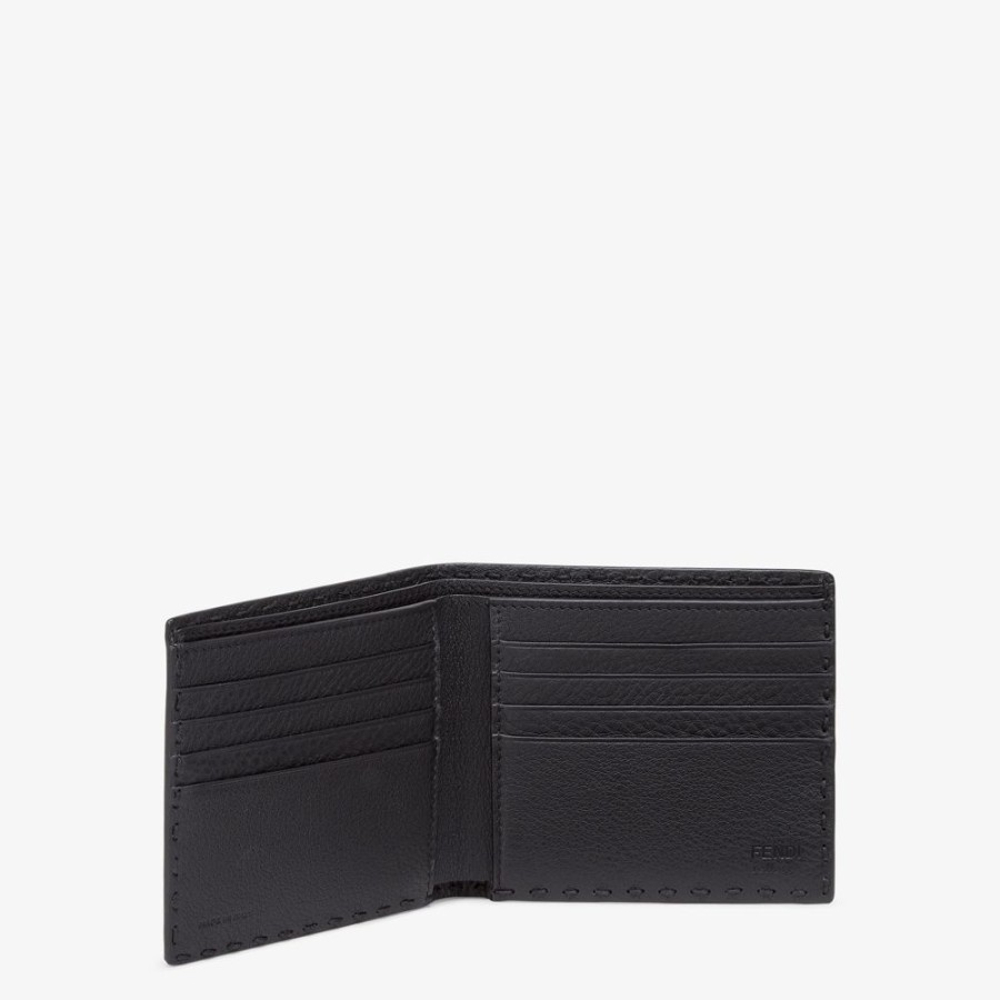 Herren Fendi Portemonnaies | Bifold-Portemonnaie Aus Leder In Schwarz