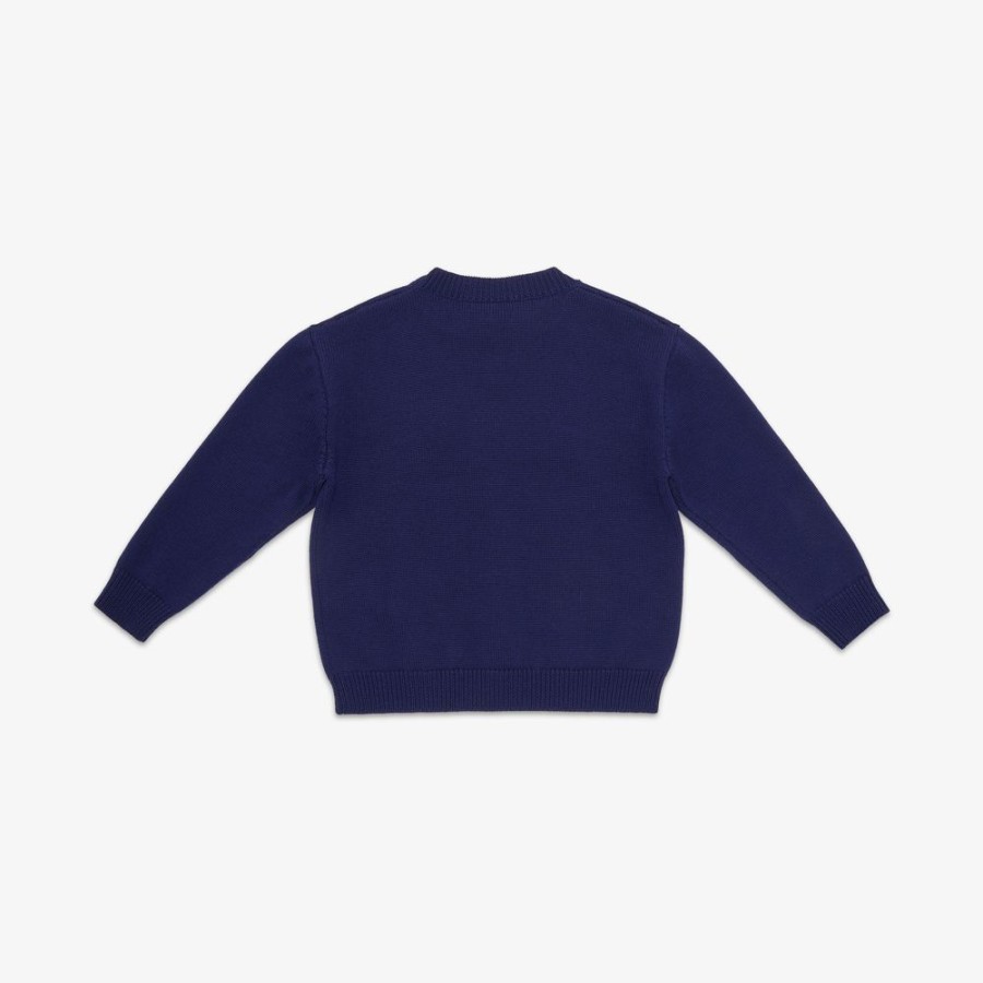 Kids Fendi Ready To Wear | Junior-Pullover Aus Wolle In Navy Blau