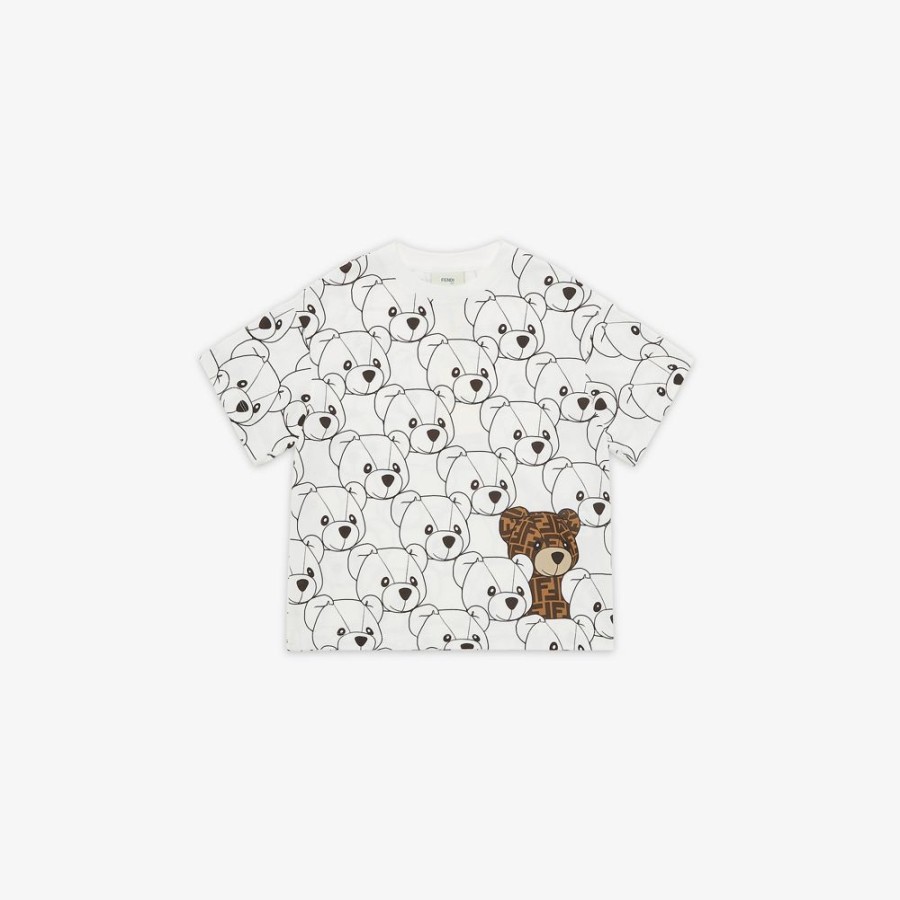 Kids Fendi Ready To Wear | Junior-T-Shirt Aus Jersey Mit Mehrfarbigem Print