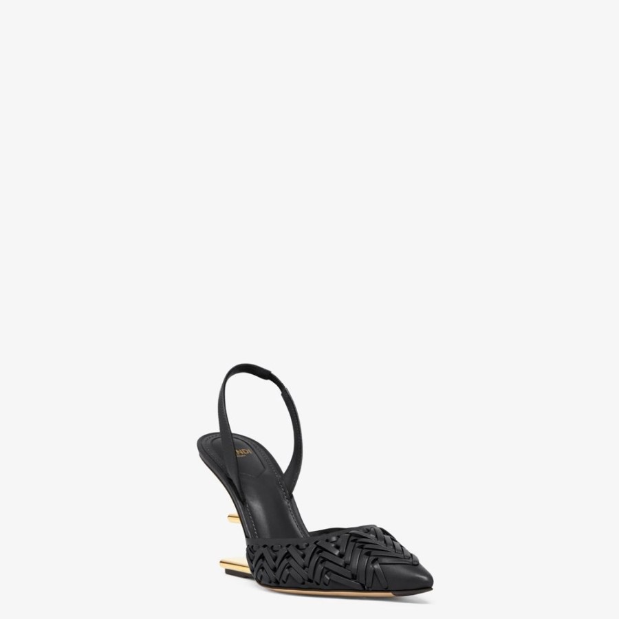 Damen Fendi Pumps Und Slingbacks | Slingback Mit Hohem Absatz Aus Leder In Schwarz