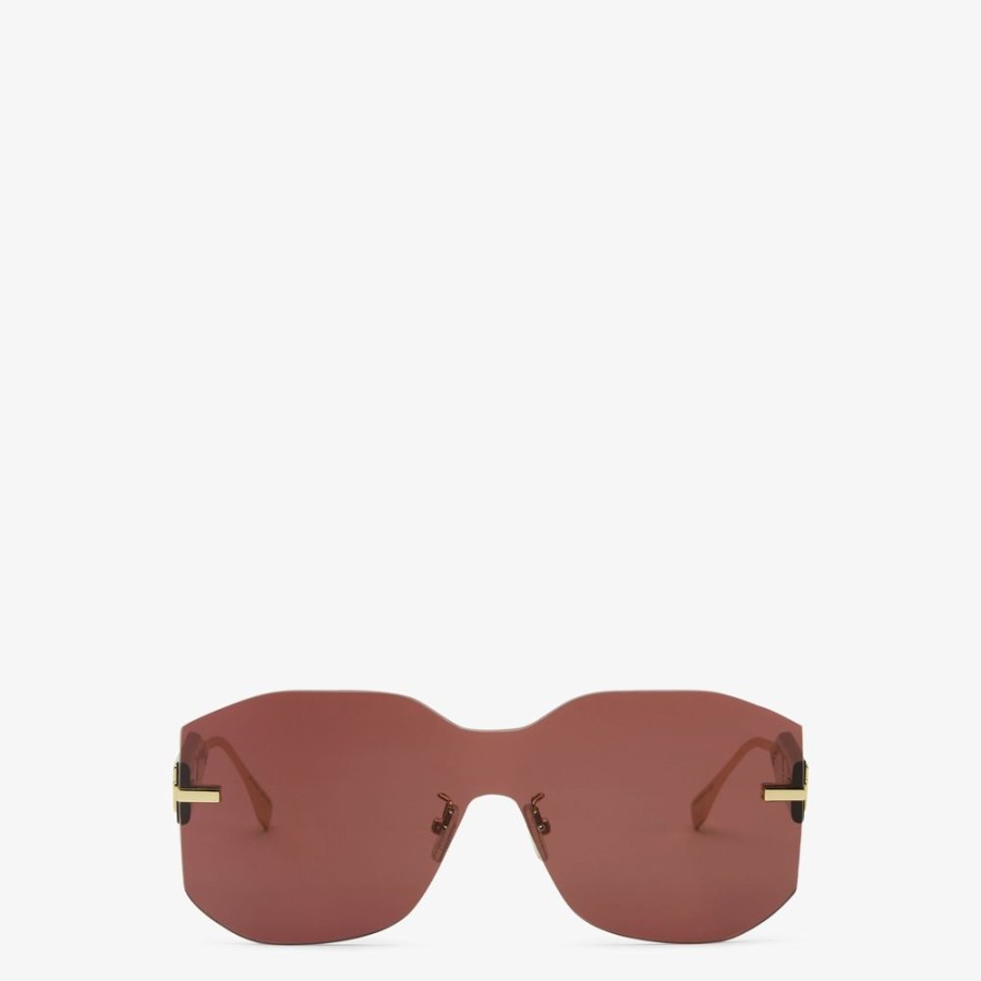 Damen Fendi Sonnenbrillen | Sonnenbrille In Maskenform In Lila