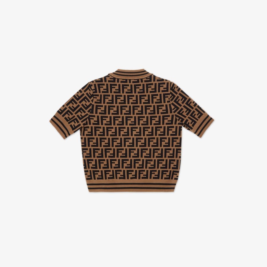 Kids Fendi Ready To Wear | Junior Stricktop Mit Ff-Motiv