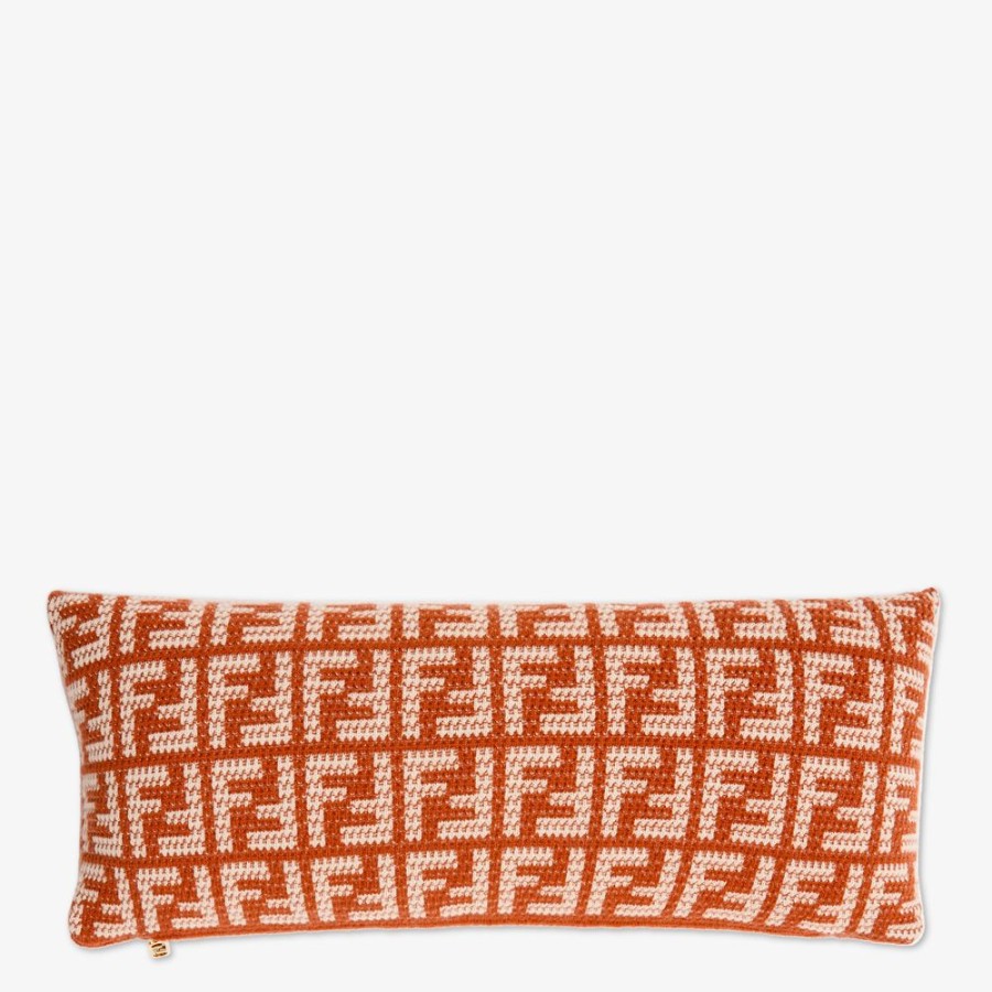 Home Decor & Lifestyle Fendi Textile Accessoires | Kissen Aus Kaschmir In Erdfarben