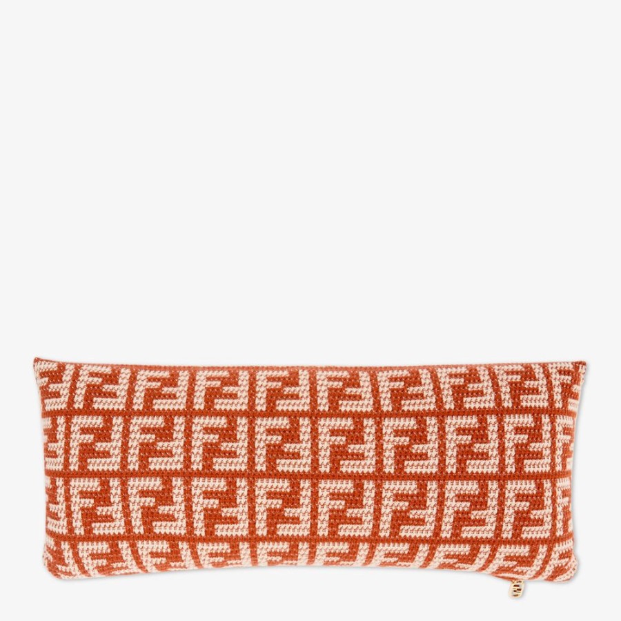 Home Decor & Lifestyle Fendi Textile Accessoires | Kissen Aus Kaschmir In Erdfarben