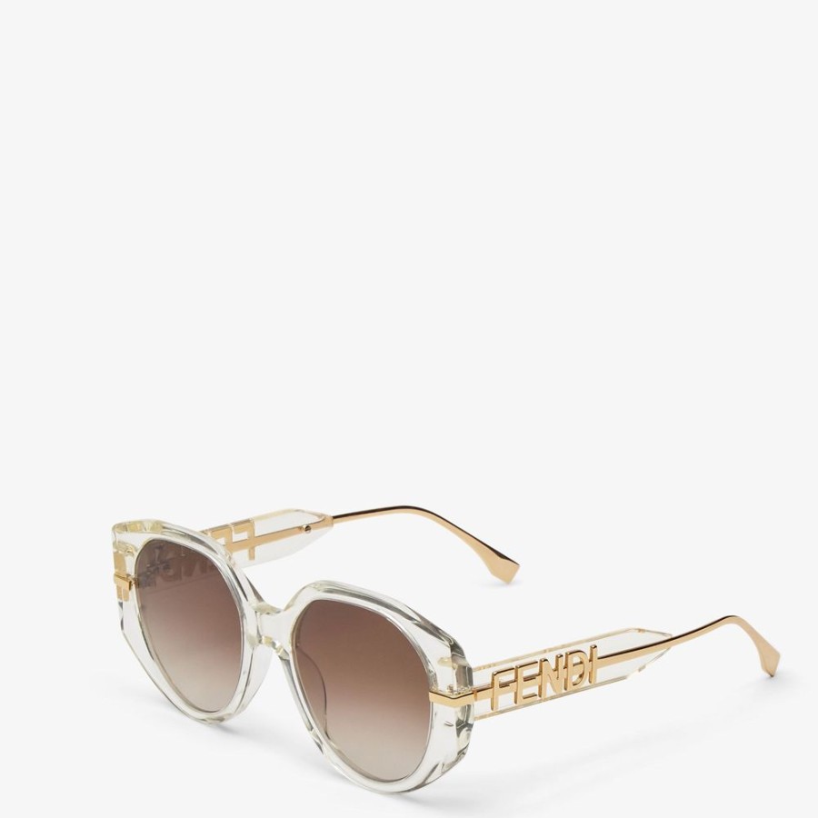 Damen Fendi Sonnenbrillen | Sonnenbrille Aus Transparentem Acetat