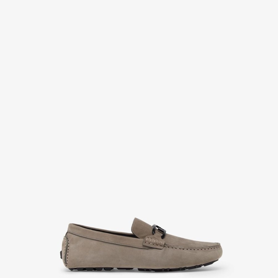 Herren Fendi Loafer | Loafers Aus Nubukleder In Beige