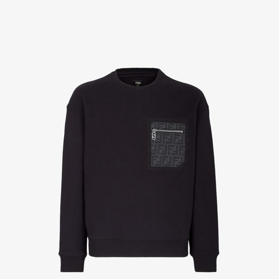 Herren Fendi Sweatshirts | Sweatshirt Aus Jersey In Schwarz