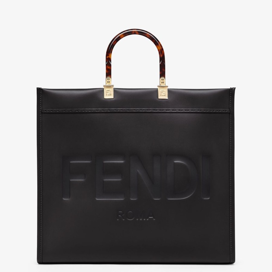 Damen Fendi Timeless | Shopper Aus Leder In Schwarz