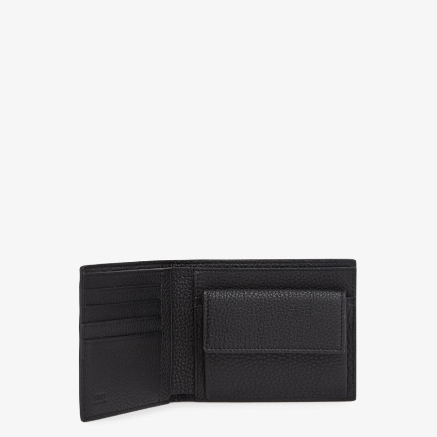 Herren Fendi Portemonnaies | Bifold-Portemonnaie Aus Leder In Schwarz