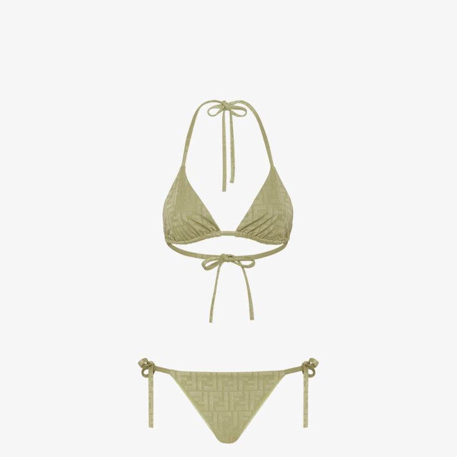 Damen Fendi Swimwear | Bikini Aus Lycra® In Grun