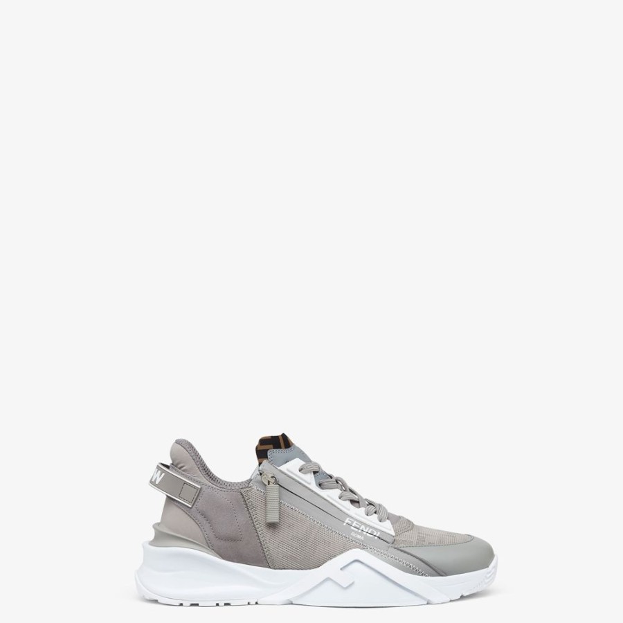 Herren Fendi Sneakers | Running Aus Stoff In Grau