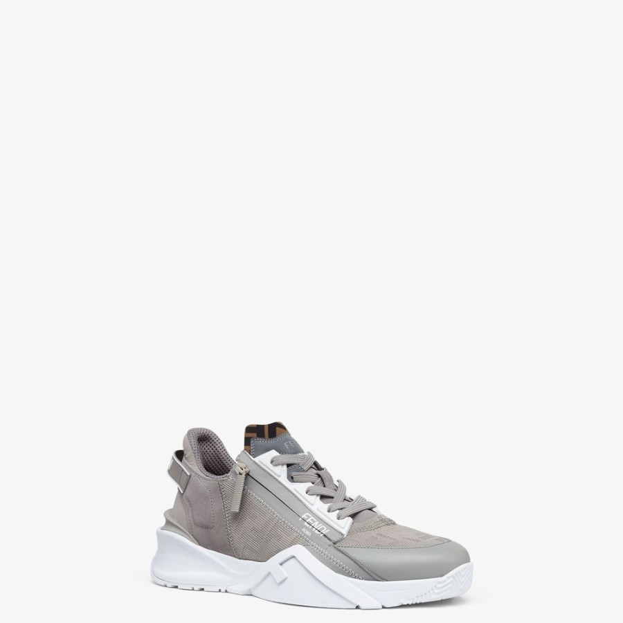 Herren Fendi Sneakers | Running Aus Stoff In Grau