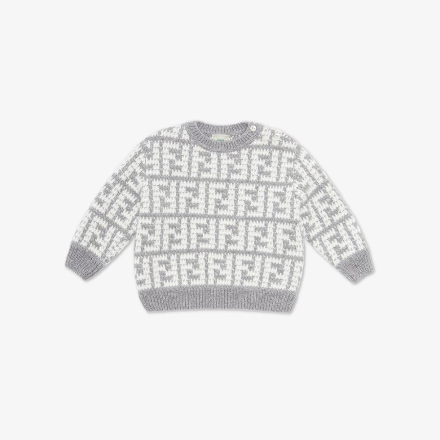 Kids Fendi Baby Madchen | Baby-Pullover Aus Chenille Mit Logo