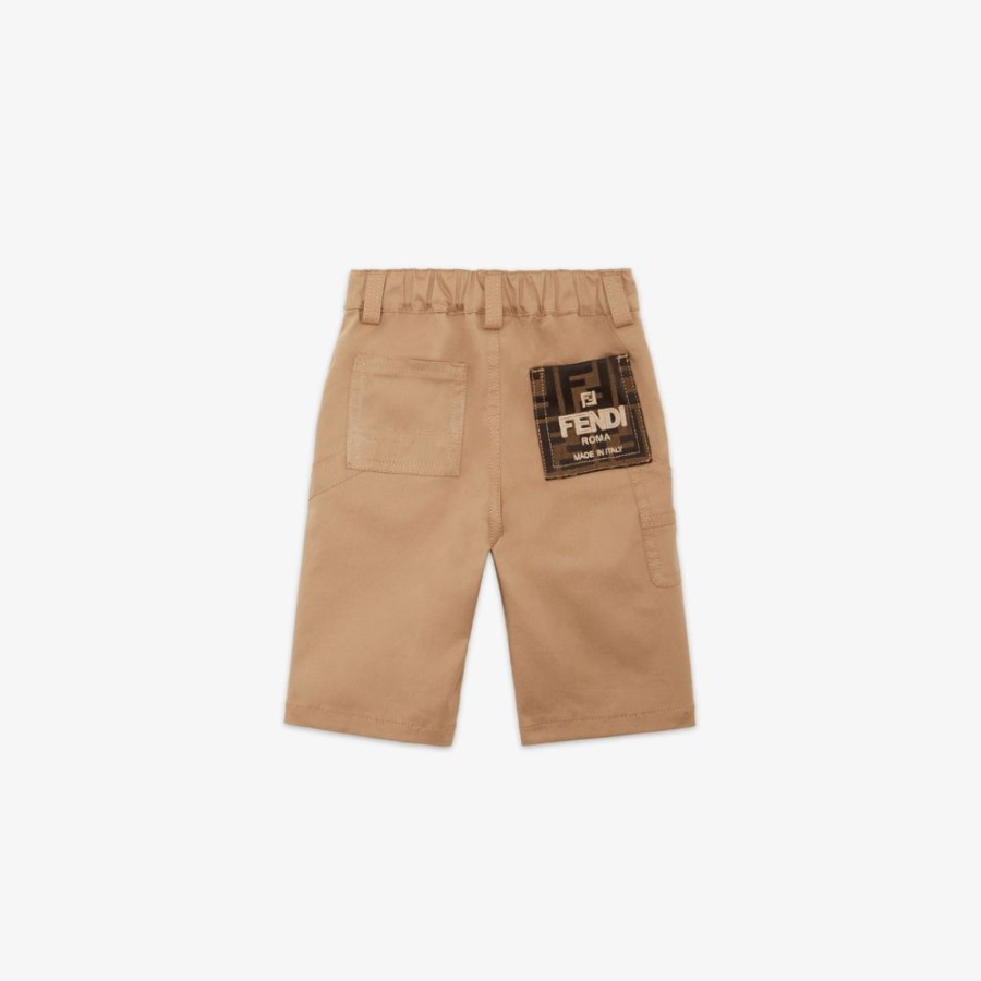 Kids Fendi Baby Madchen | Baby-Hose Aus Stretch-Gabardine In Beige