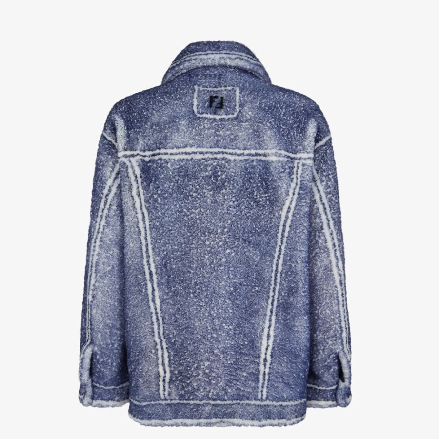 Herren Fendi Mantel Und Oberbekleidung | Blouson Aus Shearling In Blau