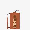 Damen Fendi Handyhullen | Pochette Aus Leder In Braun