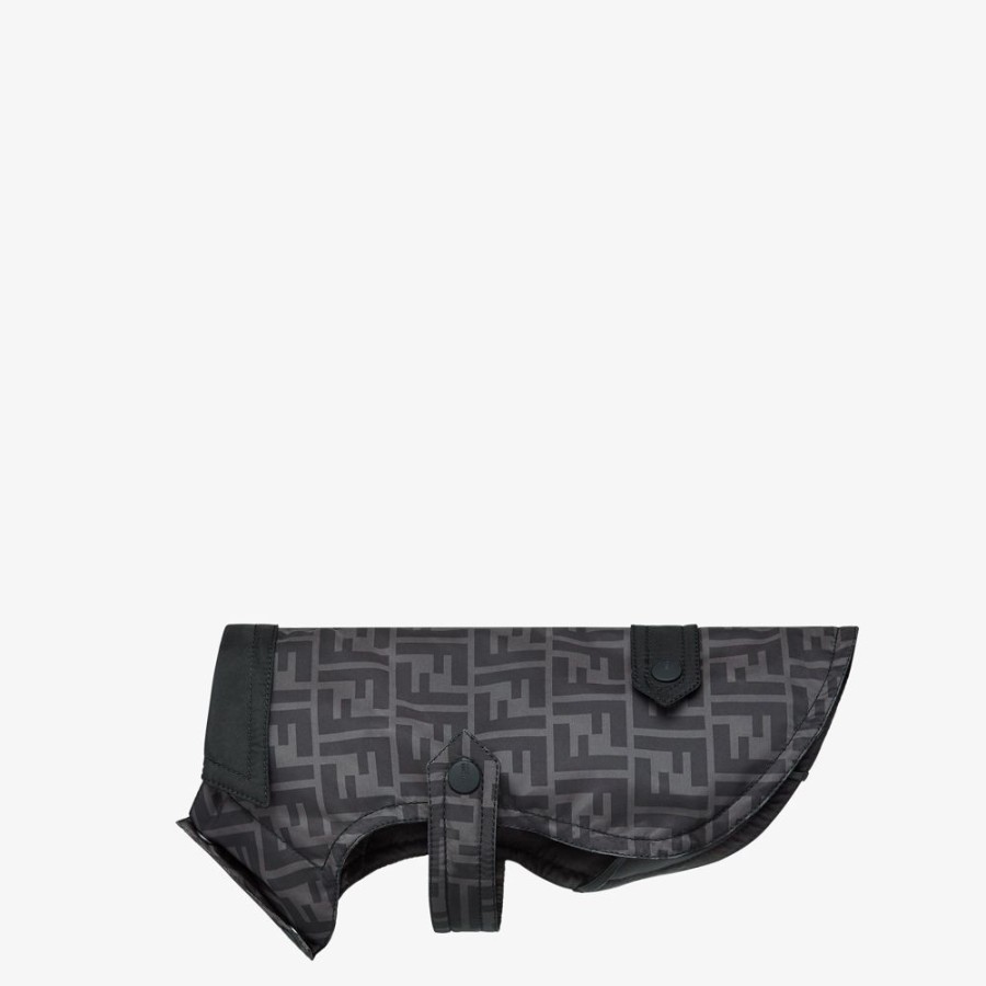 Herren Fendi Haustier-Accessoires | Hundemantel Aus Nylon In Schwarz