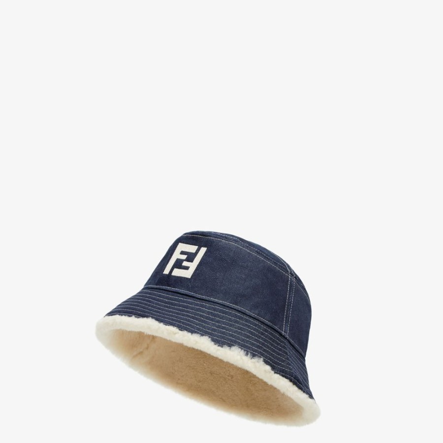 Herren Fendi Mutzen Und Handschuhe | Bucket Hat Aus Denim In Blau