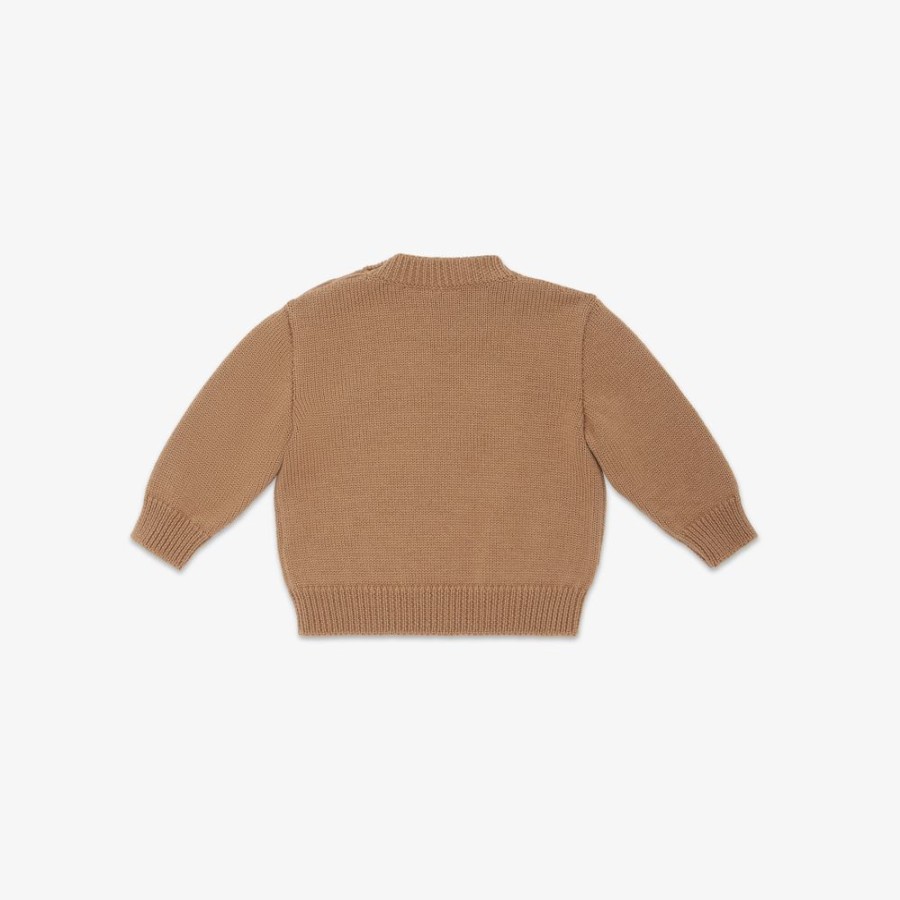 Kids Fendi Baby Madchen | Baby-Pullover Aus Wolle In Beige