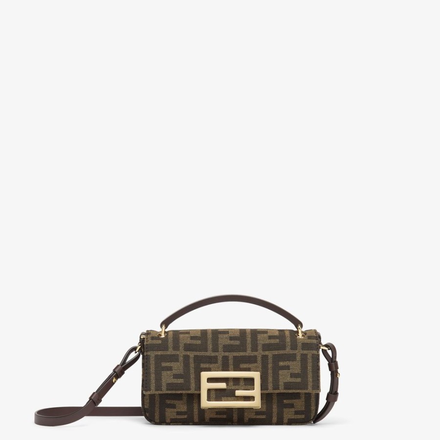 Damen Fendi Mini-Taschen | Pochette Aus Ff-Stoff In Braun