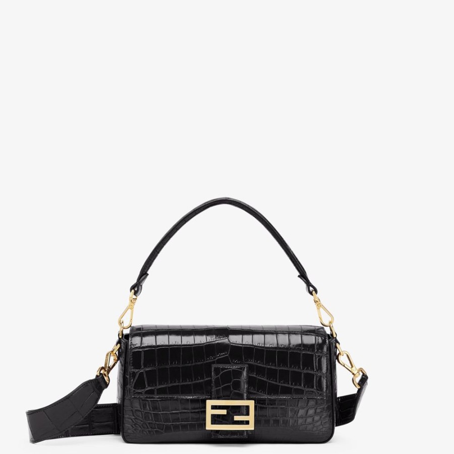 Damen Fendi Schulter- Und Crossbody-Taschen | Tasche Aus Krokodilleder In Schwarz