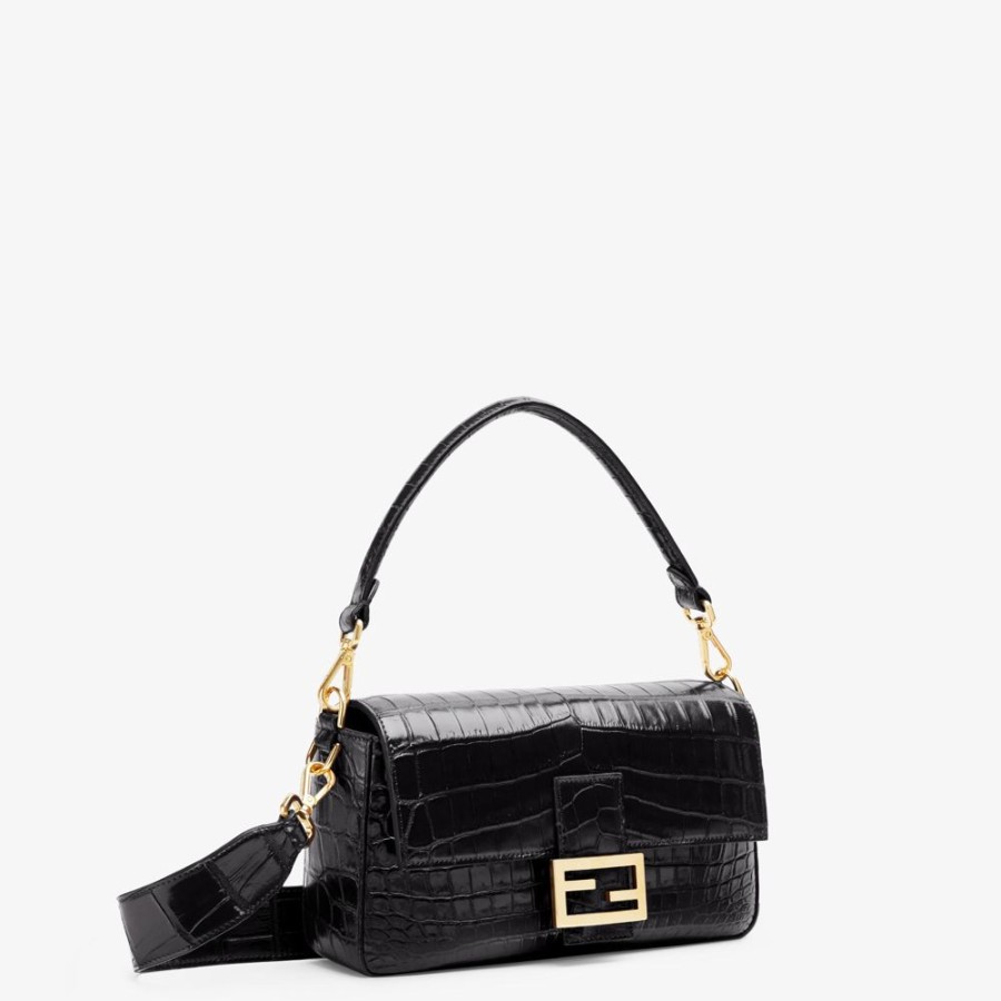 Damen Fendi Schulter- Und Crossbody-Taschen | Tasche Aus Krokodilleder In Schwarz