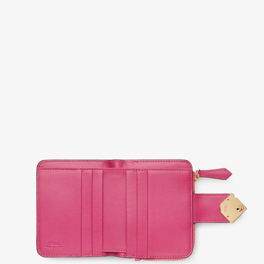 Damen Fendi Portemonnaies | Portemonnaie In Bicolor-Optik Aus In Fuchsia Und Dunkelrosa