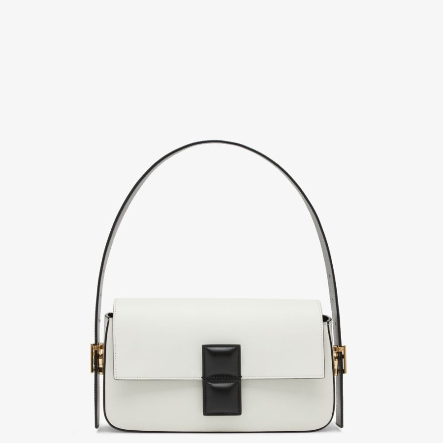 Damen Fendi Schulter- Und Crossbody-Taschen | Tasche Aus Leder Mit Colorblock-Design In Schwarz Und Weis