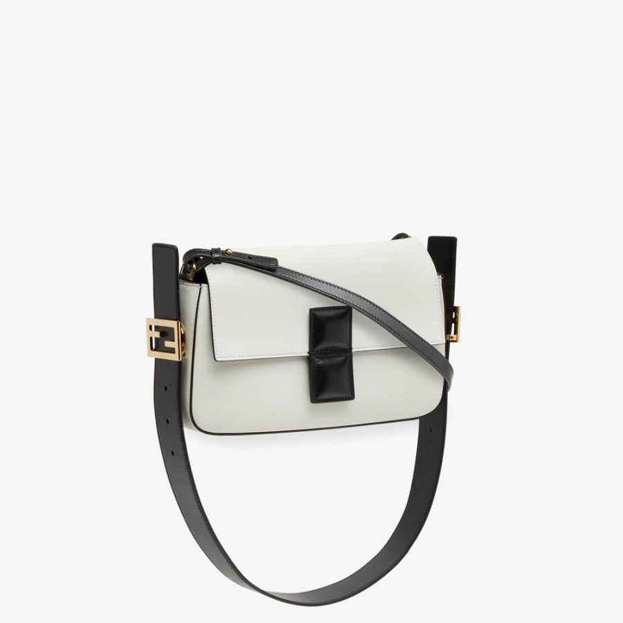 Damen Fendi Schulter- Und Crossbody-Taschen | Tasche Aus Leder Mit Colorblock-Design In Schwarz Und Weis