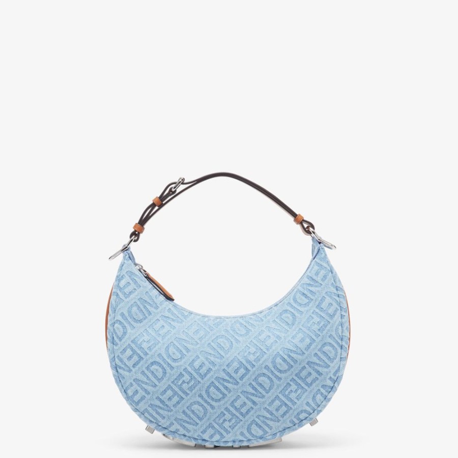 Damen Fendi Schulter- Und Crossbody-Taschen | Tasche Aus Denim In Hellblau