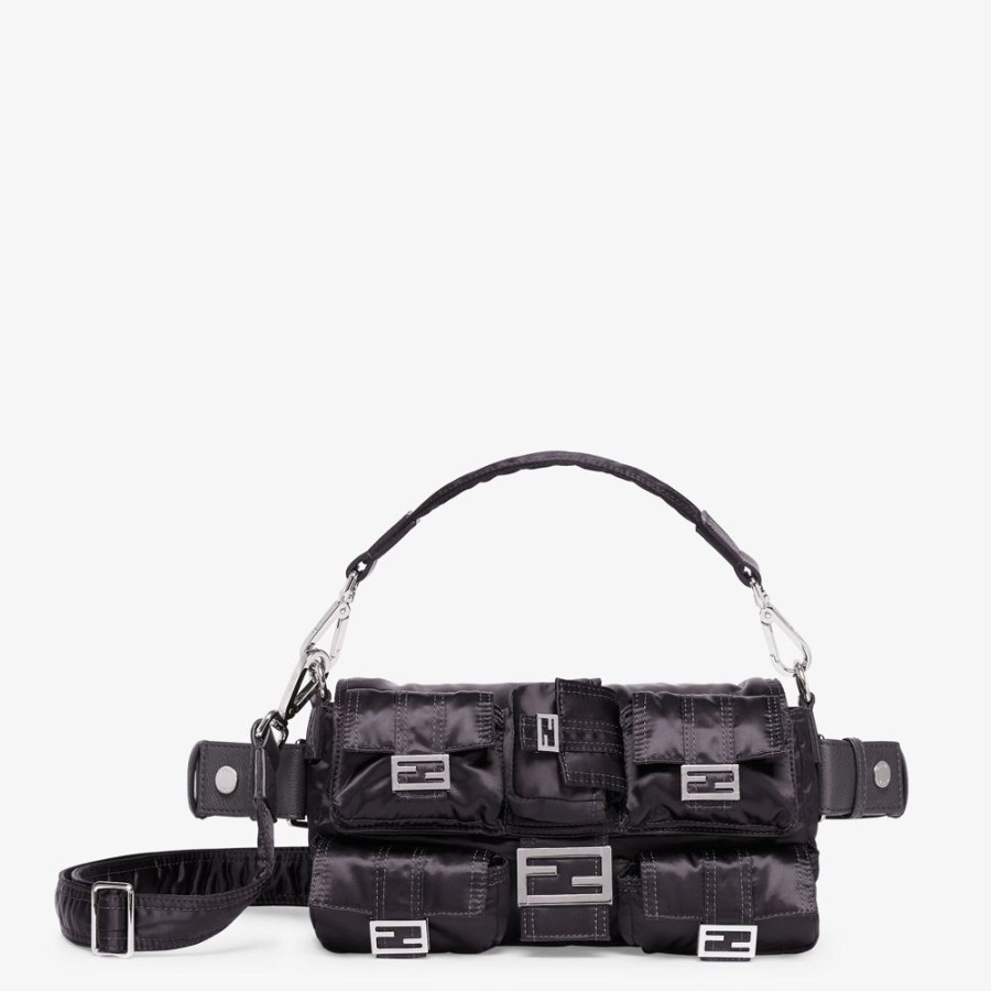 Herren Fendi Messenger Bags | Tasche Aus Nylon In Schwarz