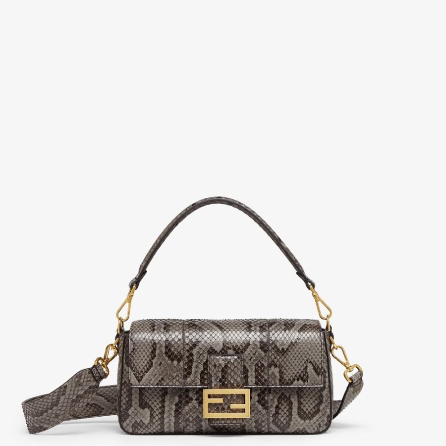 Damen Fendi Schulter- Und Crossbody-Taschen | Tasche Aus Pythonleder In Grau