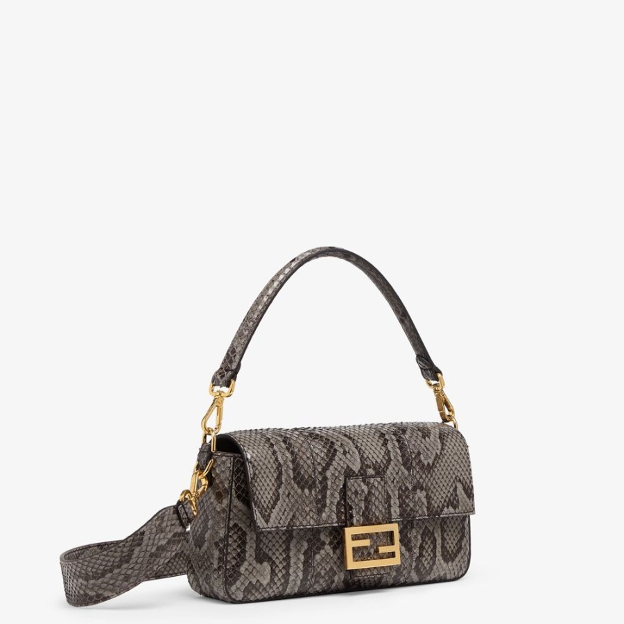 Damen Fendi Schulter- Und Crossbody-Taschen | Tasche Aus Pythonleder In Grau