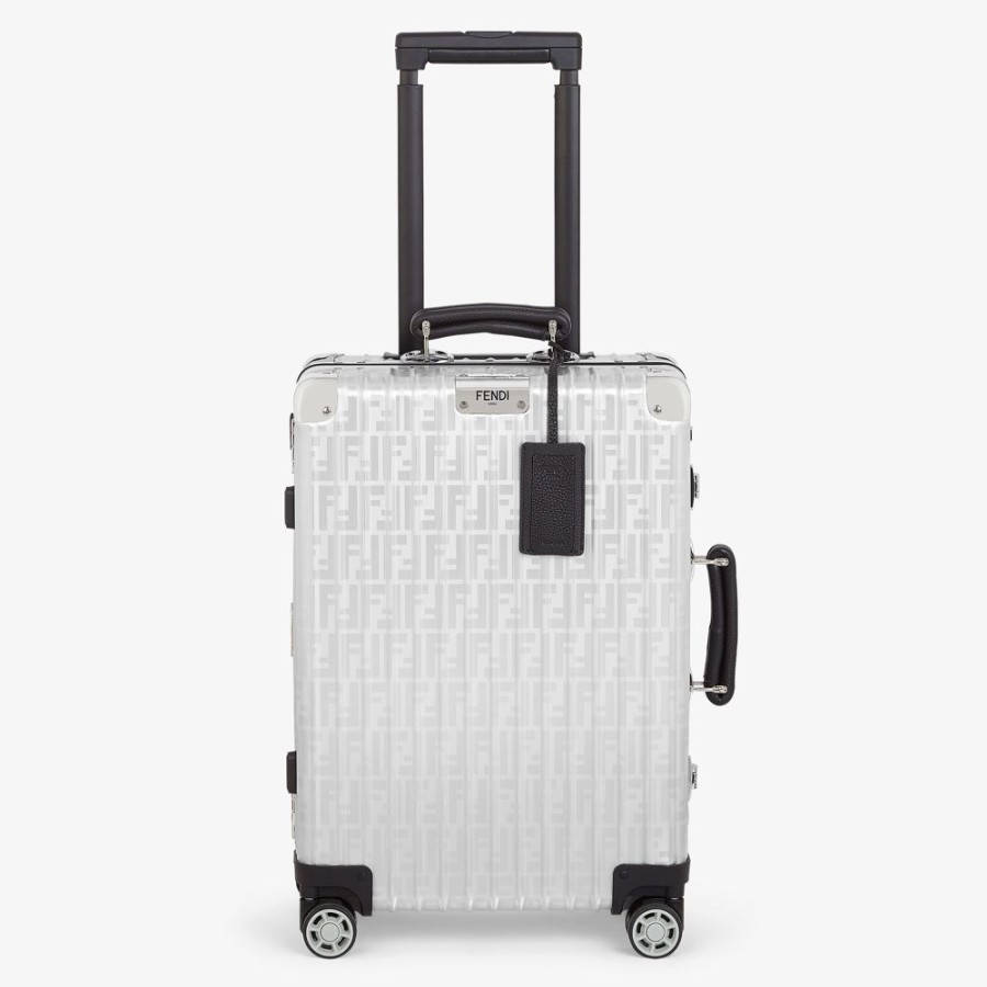 Herren Fendi Reisetaschen | Aluminium-Trolley Mit Lederdetails