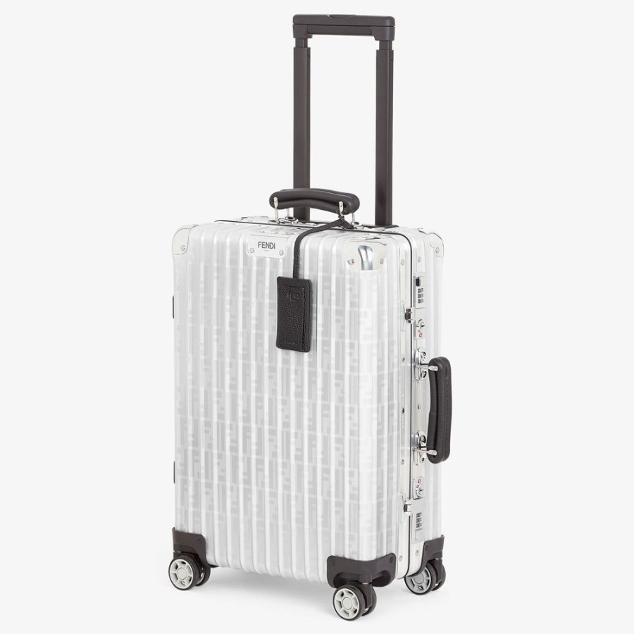 Herren Fendi Reisetaschen | Aluminium-Trolley Mit Lederdetails