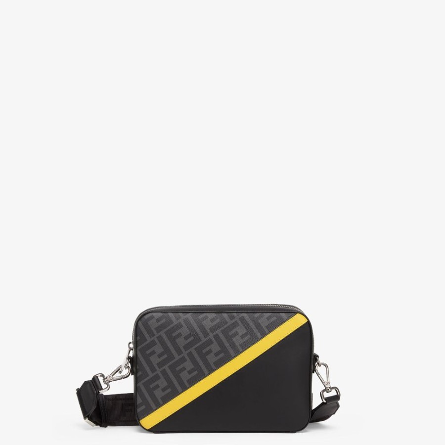 Herren Fendi Messenger Bags | Tasche Aus Stoff In Grau