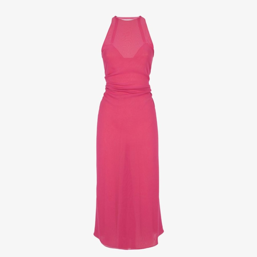 Damen Fendi Kleider Und Jumpsuits | Georgette-Kleid In Rosa