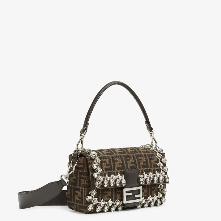 Damen Fendi Schulter- Und Crossbody-Taschen | Tasche Aus Jacquardgewebe Mit Ff-Muster Und Kristallen