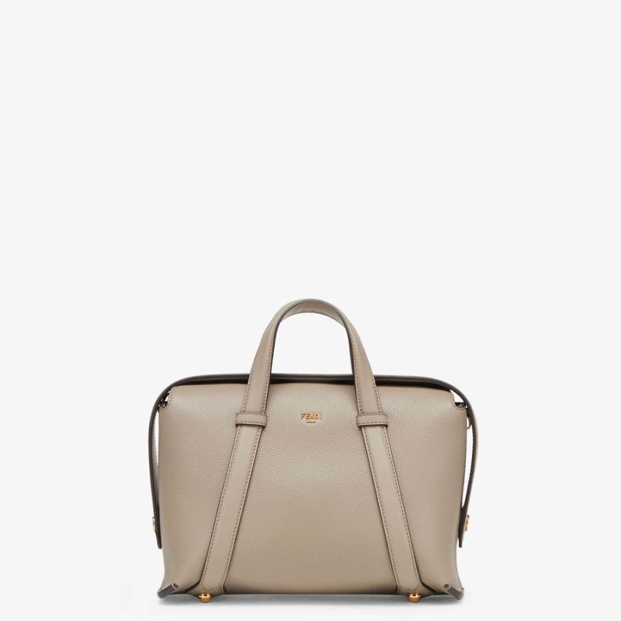 Damen Fendi Boston Bags | Tasche Aus Leder In Taubengrau