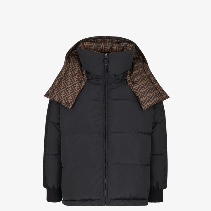 Damen Fendi Sportbekleidung | Daunenjacke Aus Nylon In Schwarz