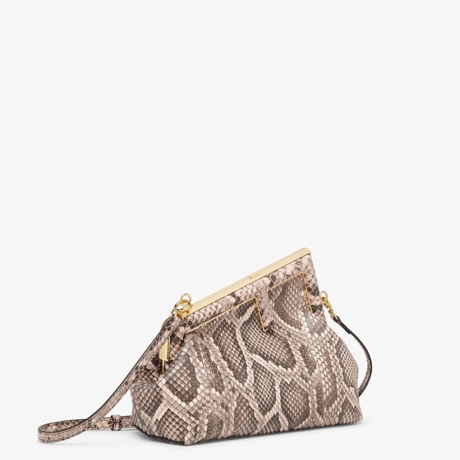 Damen Fendi Clutches & Pochetten | Tasche Aus Pythonleder In Rosa