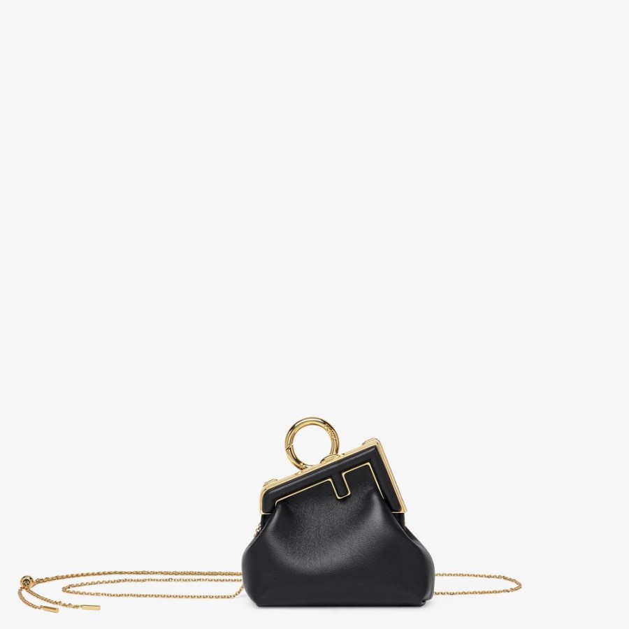 Damen Fendi Miniature Taschen | Anhanger Aus Nappaleder In Schwarz