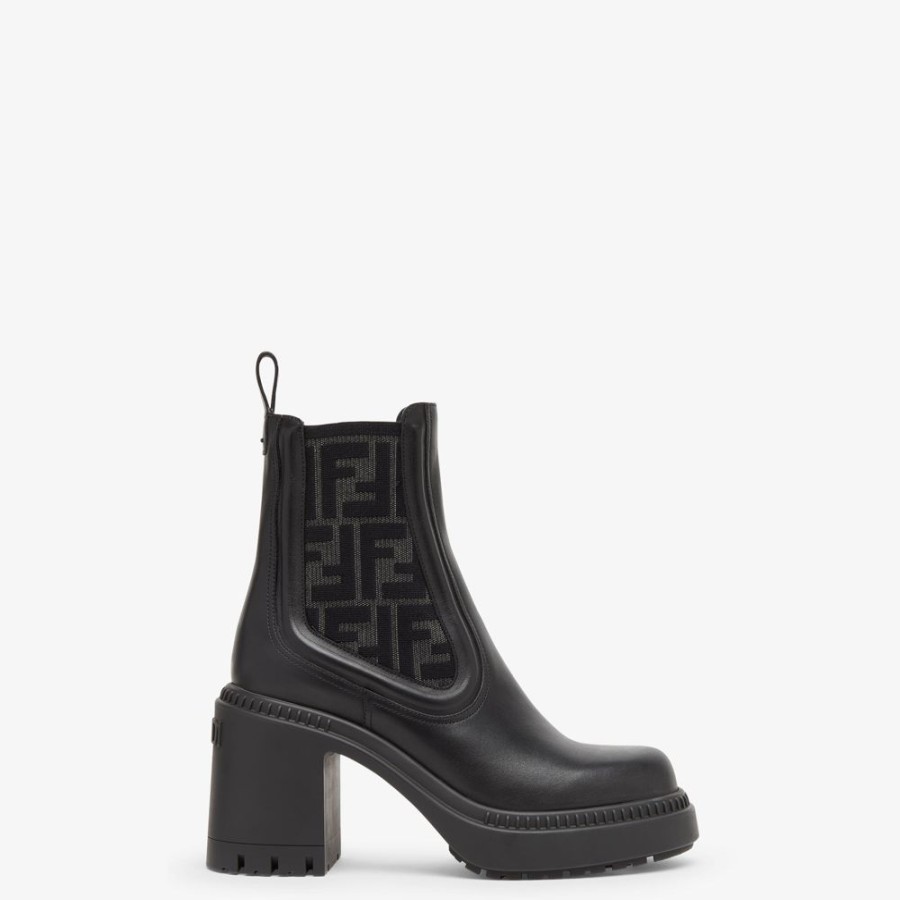 Damen Fendi Stiefel Und Stiefeletten | Bikerstiefel Aus Leder In Schwarz