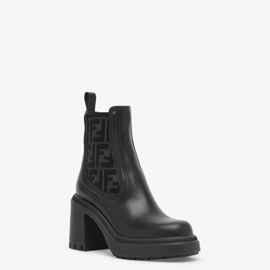 Damen Fendi Stiefel Und Stiefeletten | Bikerstiefel Aus Leder In Schwarz