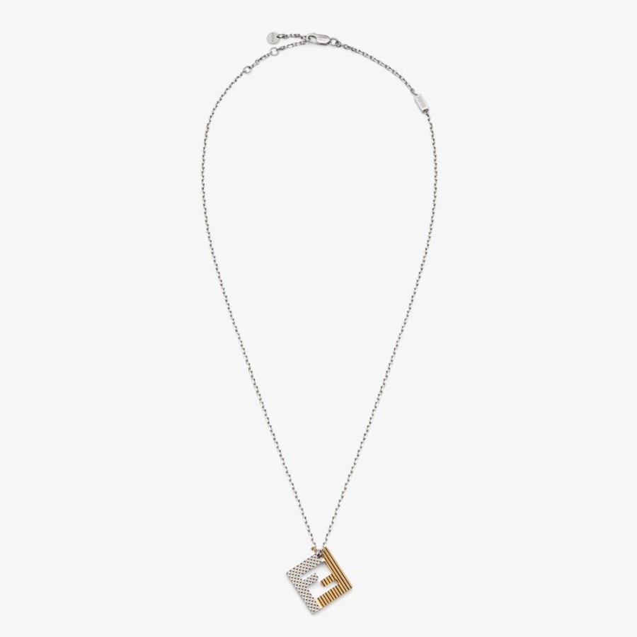 Herren Fendi Halsketten | Halsband Aus Metall In Silber- Und Goldfarben