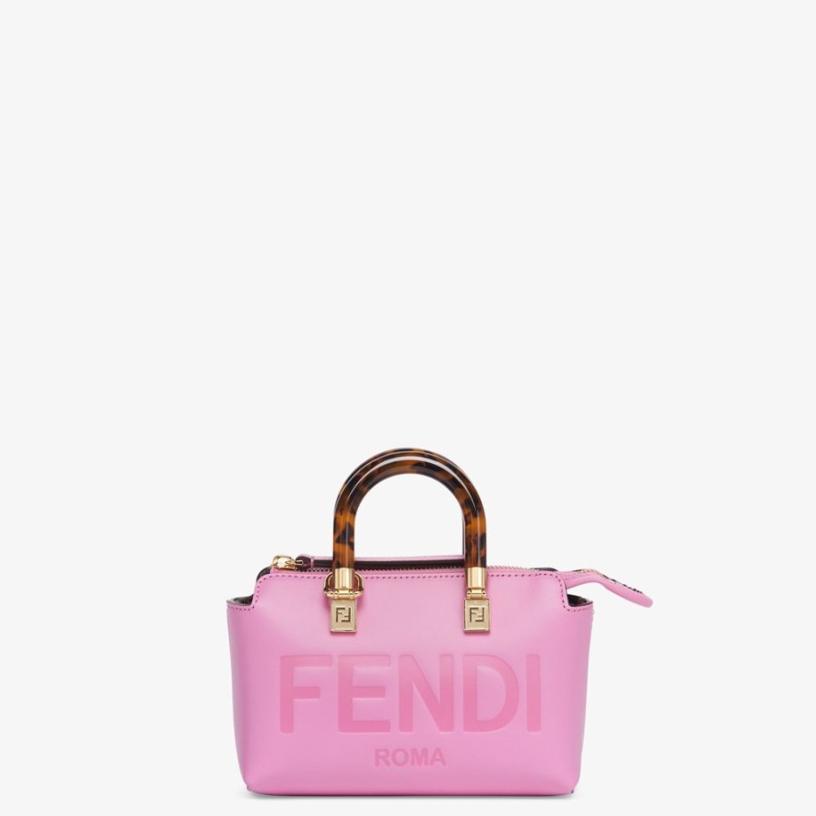 Damen Fendi Mini-Taschen | Kleine Boston Bag Aus Leder In Rosa