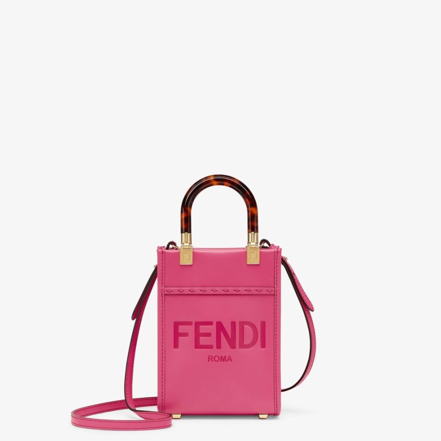 Damen Fendi Mini-Taschen | Minibag Aus Leder In Fuchsia