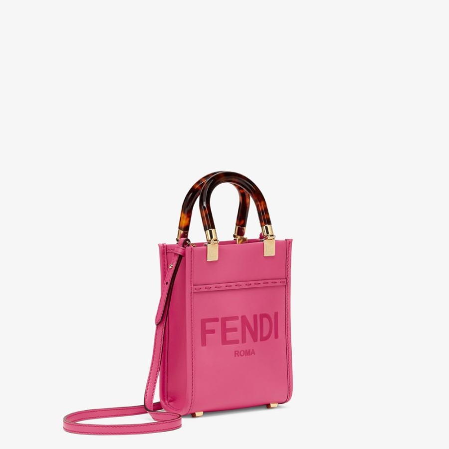 Damen Fendi Mini-Taschen | Minibag Aus Leder In Fuchsia